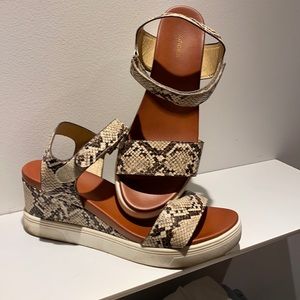 Maurice’s snake skin wedges